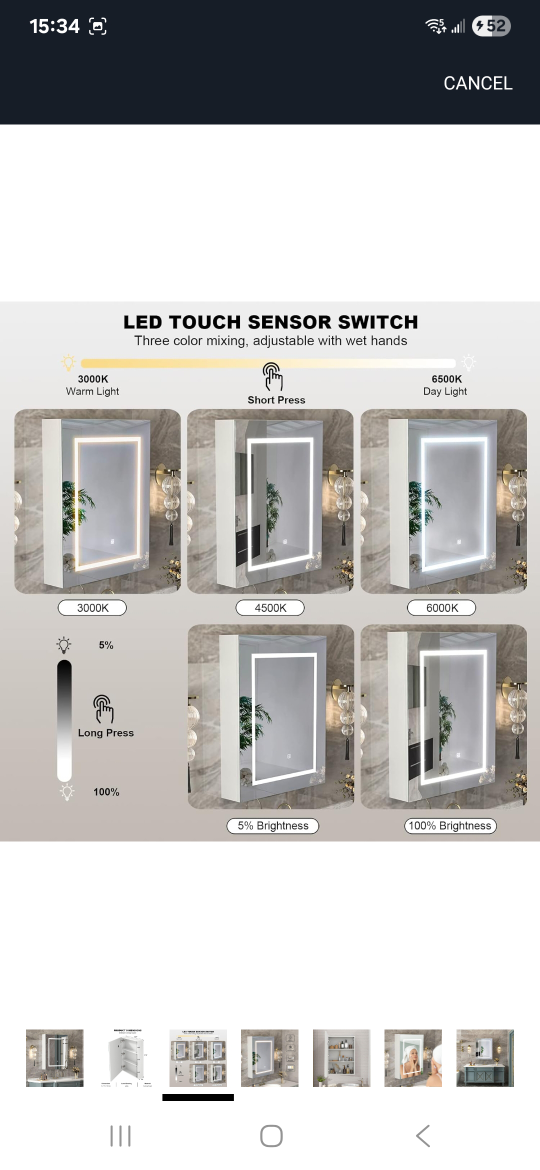 A brand new LED Touch Sensor Bathroom Mirror Cabinet - photo 5