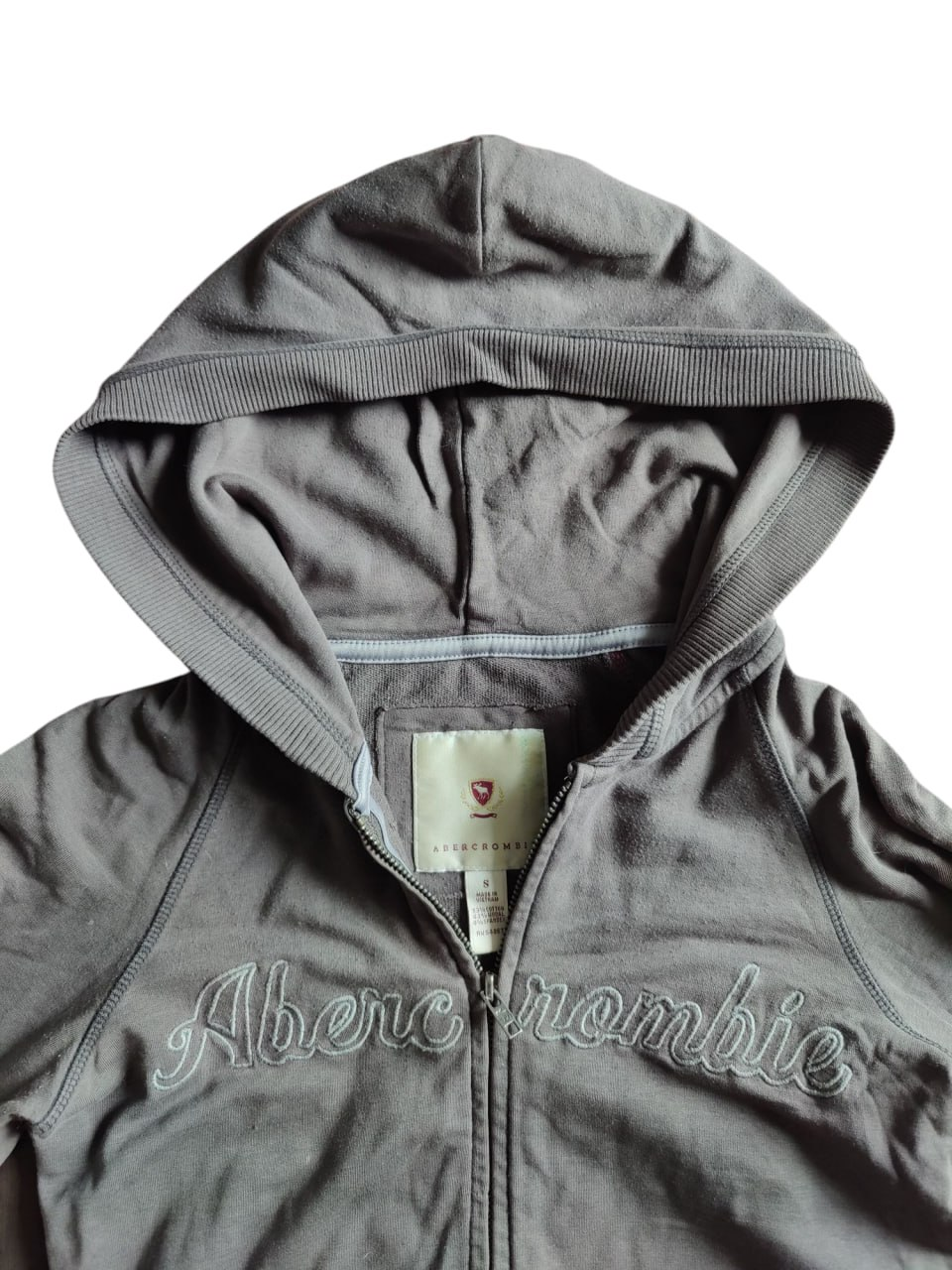 Women's Abercrombie Gray Zip Up Hoodie Sweater Size Small - photo 2