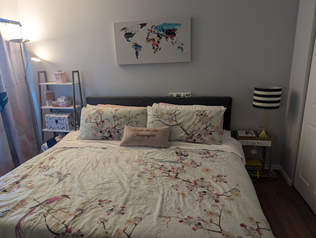 King size bed with Endy mattress and set