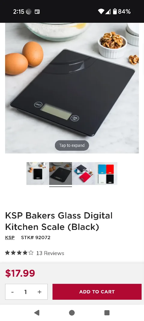 KSP Bakers Glass Digital Kitchen Scale (Black) image indicator(2)