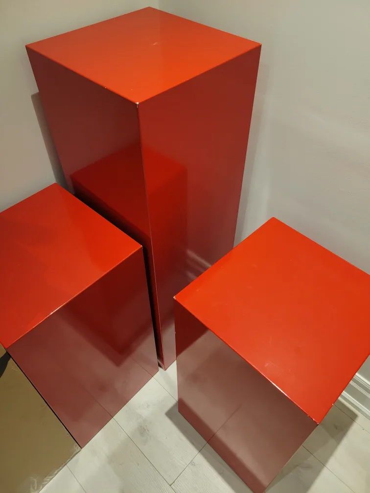 Red Display Pedestals - Set of 3 thumbnail