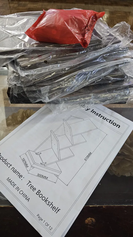 Ruboka New Tree Bookshelf - 4 Tier Brown image indicator(4)