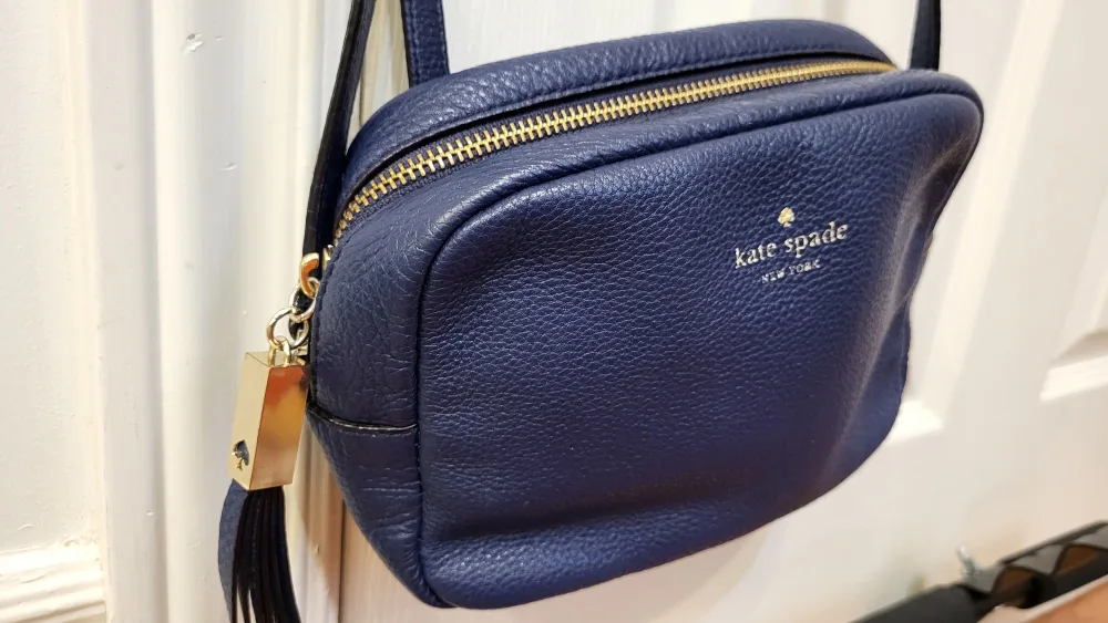 Kate Spade Navy Blue Leather Crossbody Bag thumbnail