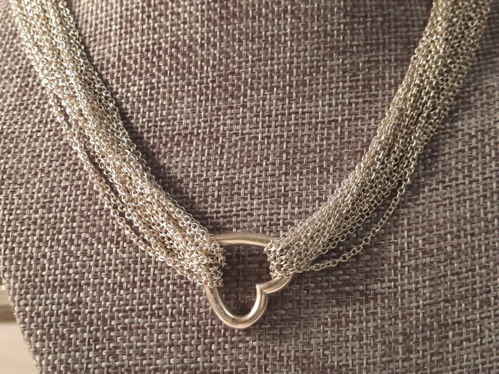Tiffany & Co. Silver Heart Necklace, 20" image indicator(9)