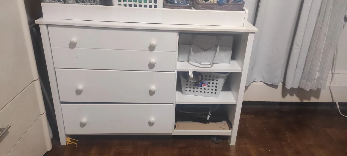 White Dresser with Changing Table Top thumbnail