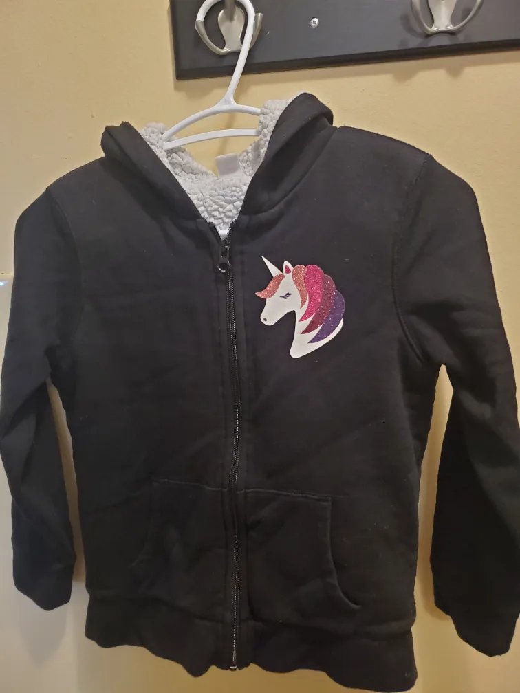 Old Navy Black Unicorn Hoodie - Size M (8) thumbnail