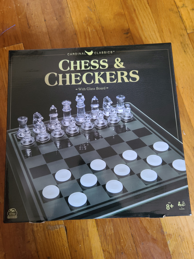 Cardinal Classics Chess & Checkers with Glass Board