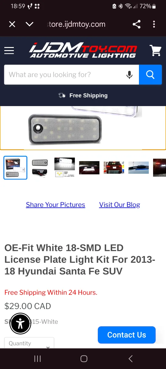 Brand New LED License Plate Light for Santa Fe 2013-2018 image indicator(2)