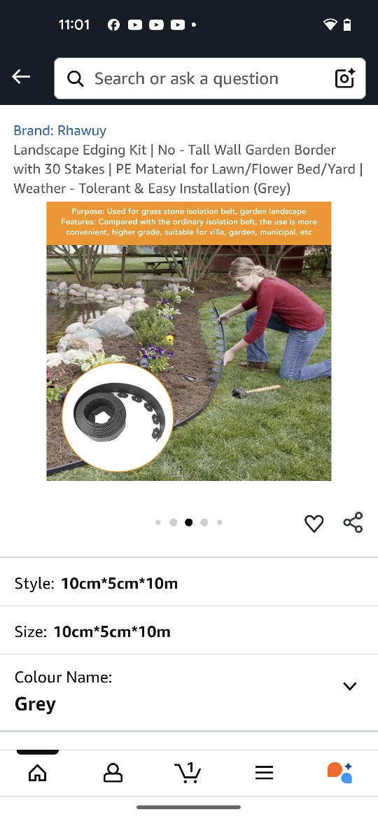Rhawuy Landscape Edging Kit - Grey - photo 3