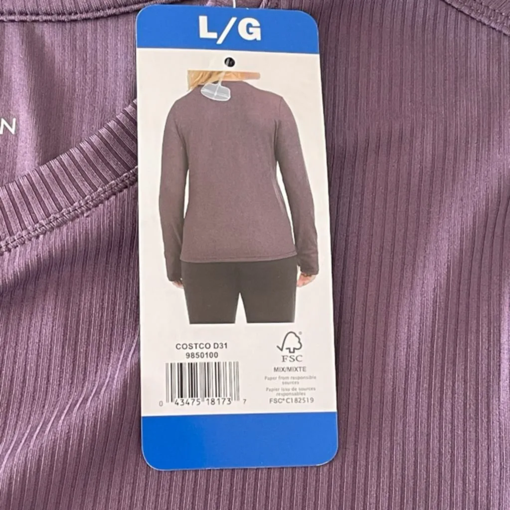 Purple Danskin Women's Ribbed Long Sleeve Top image indicator(4)