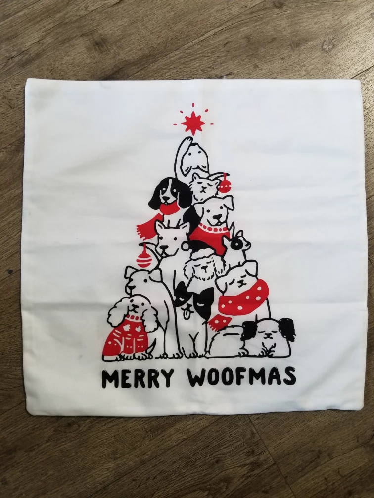Merry Woofmas Dog Christmas Tree Pillow Cover