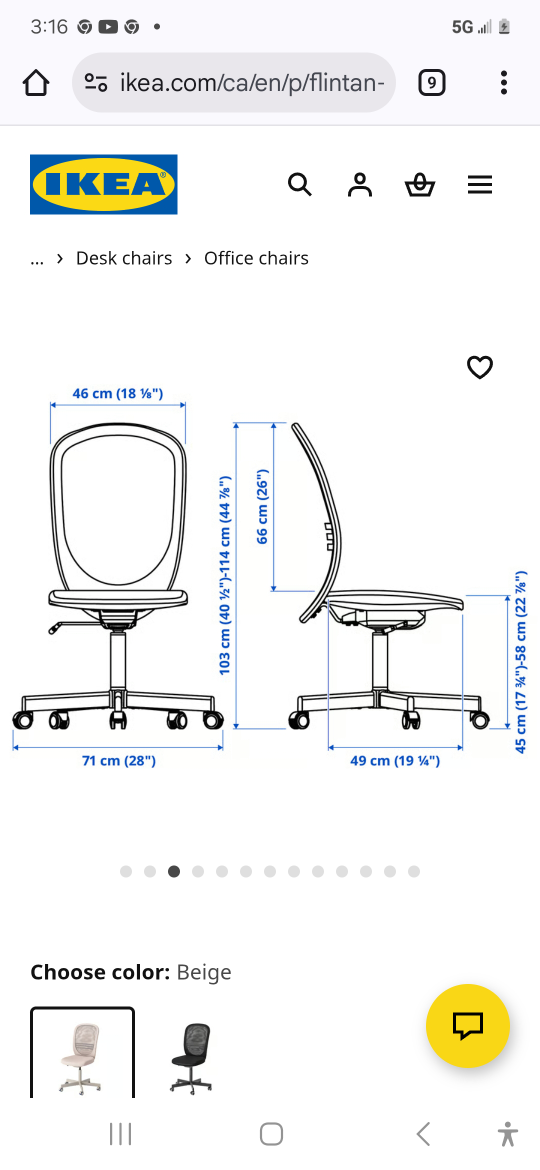 IKEA Renberget White Office Chair - photo 3
