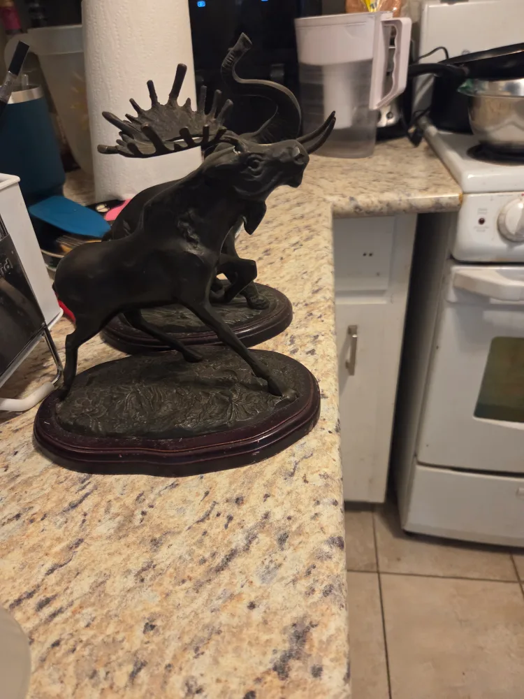 Elephant & Moose Bronze Finish Figurines thumbnail