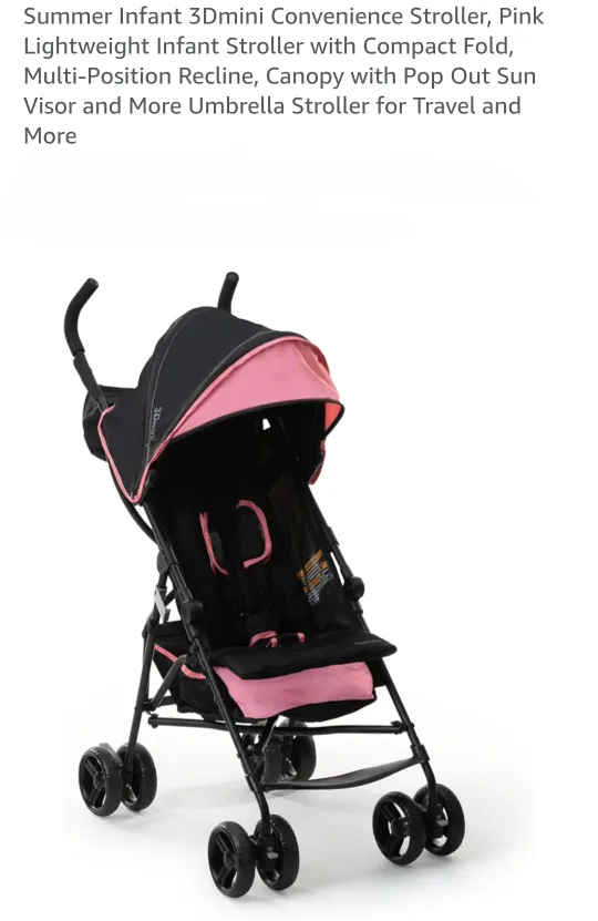 Summer Infant 3Dmini Pink Stroller thumbnail