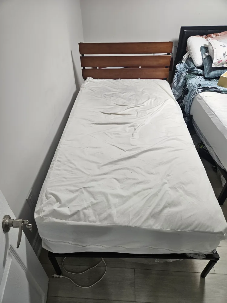 Zinus Figari Twin Bed Frame with Bamboo Headboard thumbnail