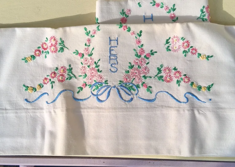 Embroidered Pillowcases - His & Hers thumbnail