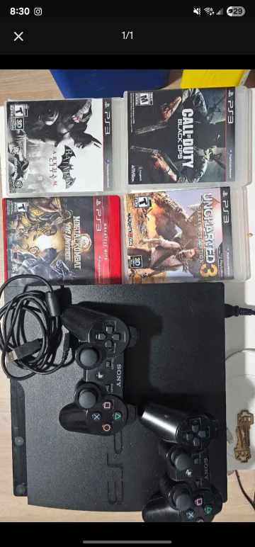 PS3 Console with Games and Controllers
