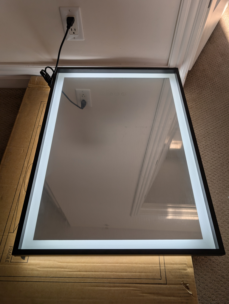 Hiefcce 20x28" LED Bathroom Mirror - Black - photo 2