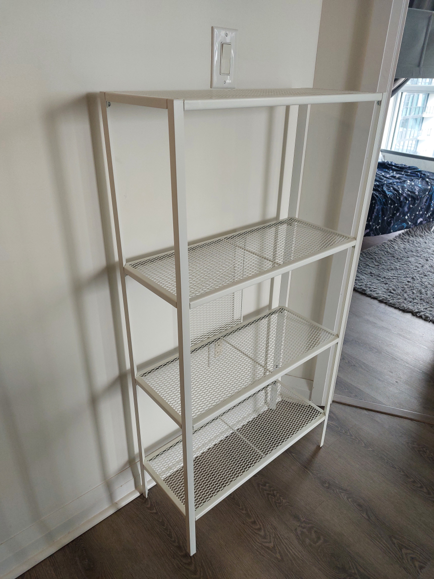 White Metal Shelf Unit