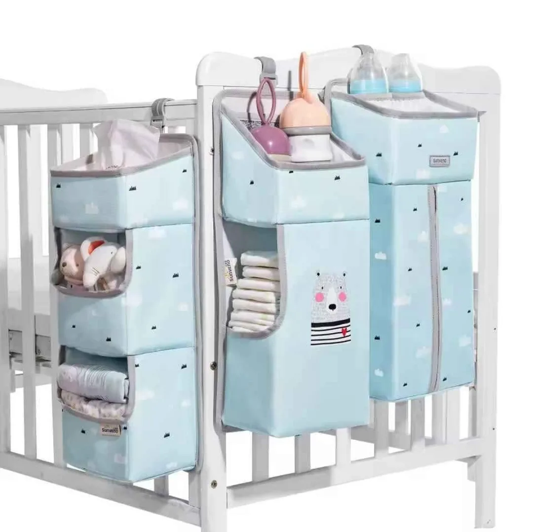 Sunveno Baby Crib Organizer - Light Blue thumbnail
