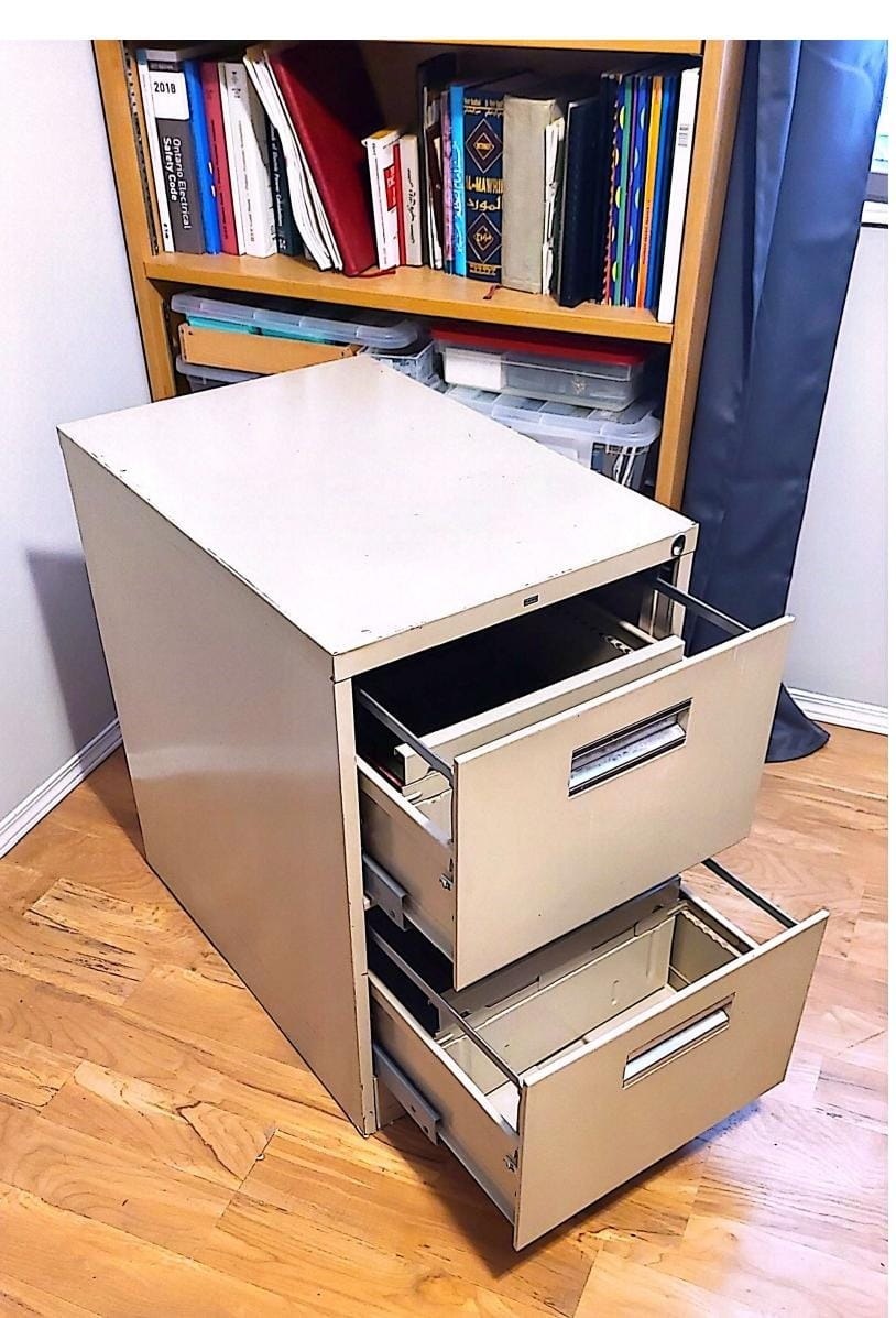 Beige Two-Drawer Filing Cabinet - photo 4