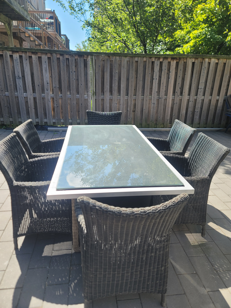 Outdoor Dining Set - Table with 6 Wicker Chairs - photo 2