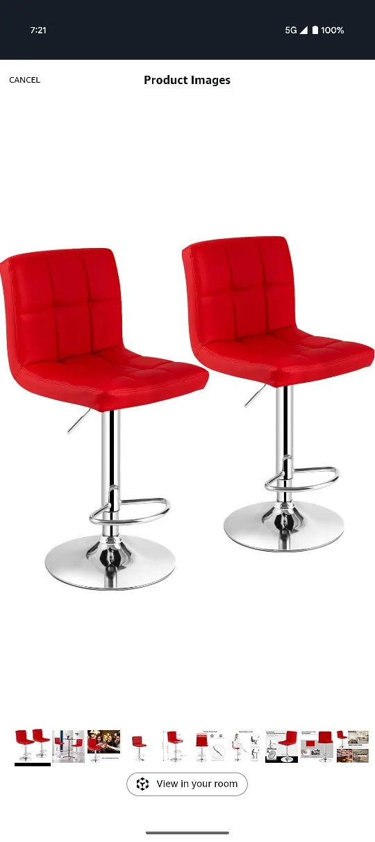 Modern Red Bar Stool thumbnail