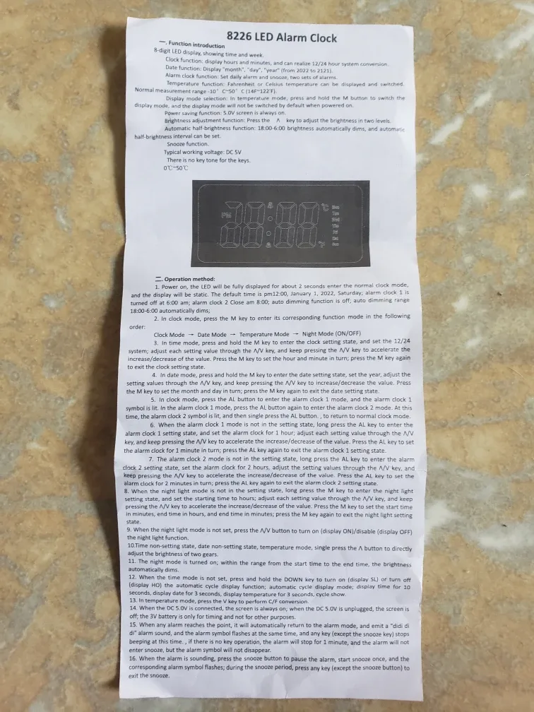 LED Alarm Clock with a stand - Black 🧡 image indicator(4)