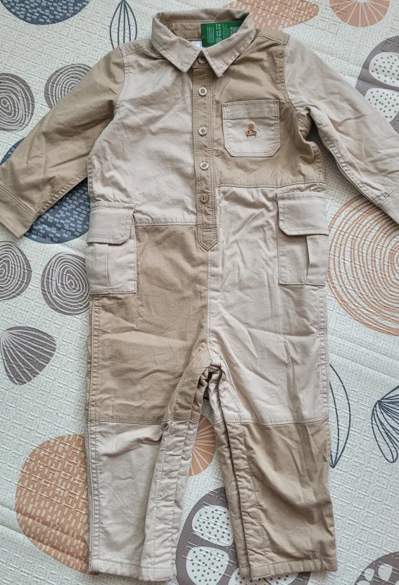 New Baby GAP Colorblock Utility One-Piece 18-24 M thumbnail