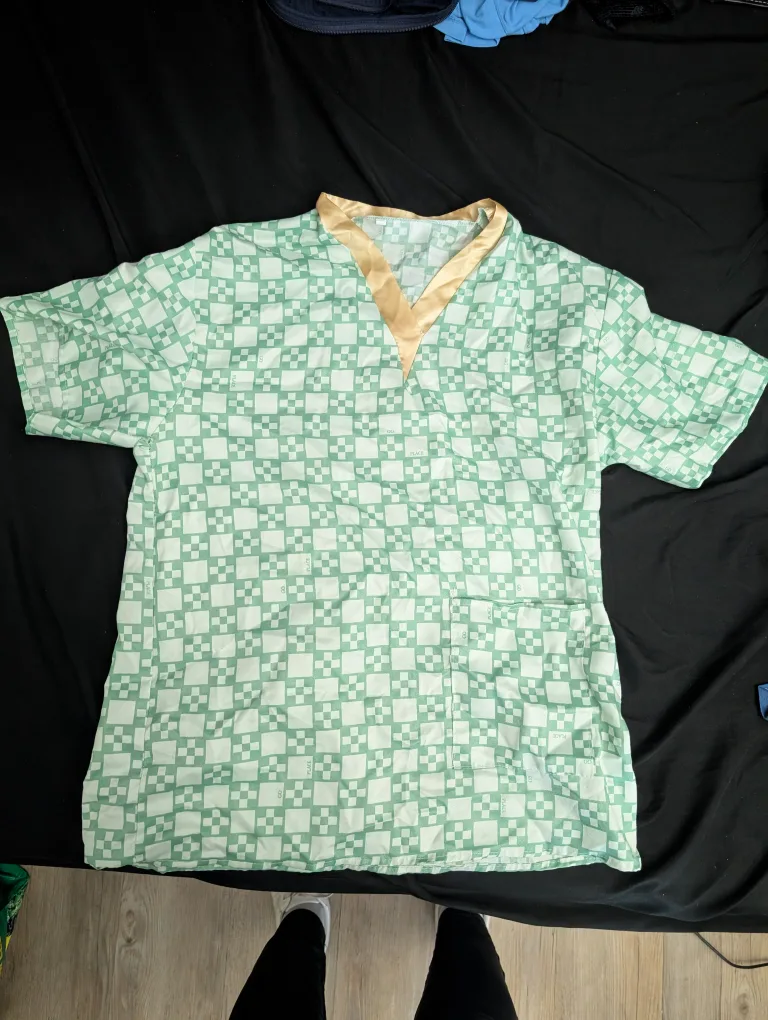 New & Cute Green Checkered Pajama Set 💚🧡 image indicator(2)