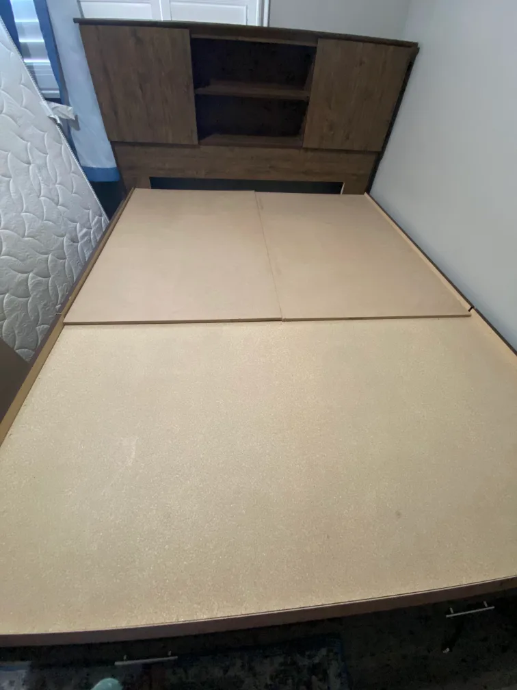 Wood Bed Frame with Storage Headboard thumbnail