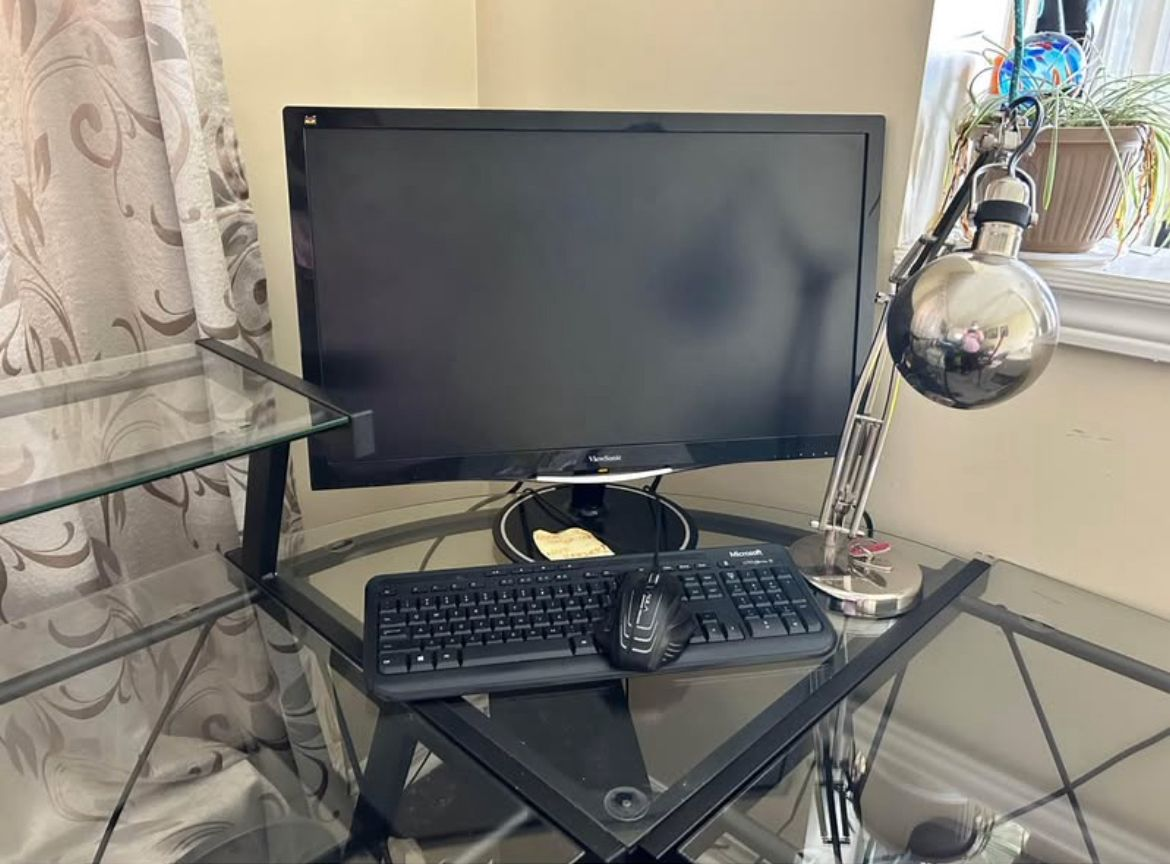 EVAN Corner Office Desk - Glass Top - photo 4