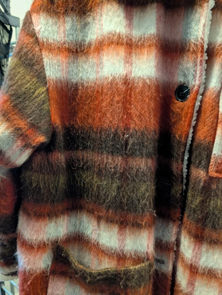 ICHI Plaid Sherpa Lined Jacket - XL image indicator(6)