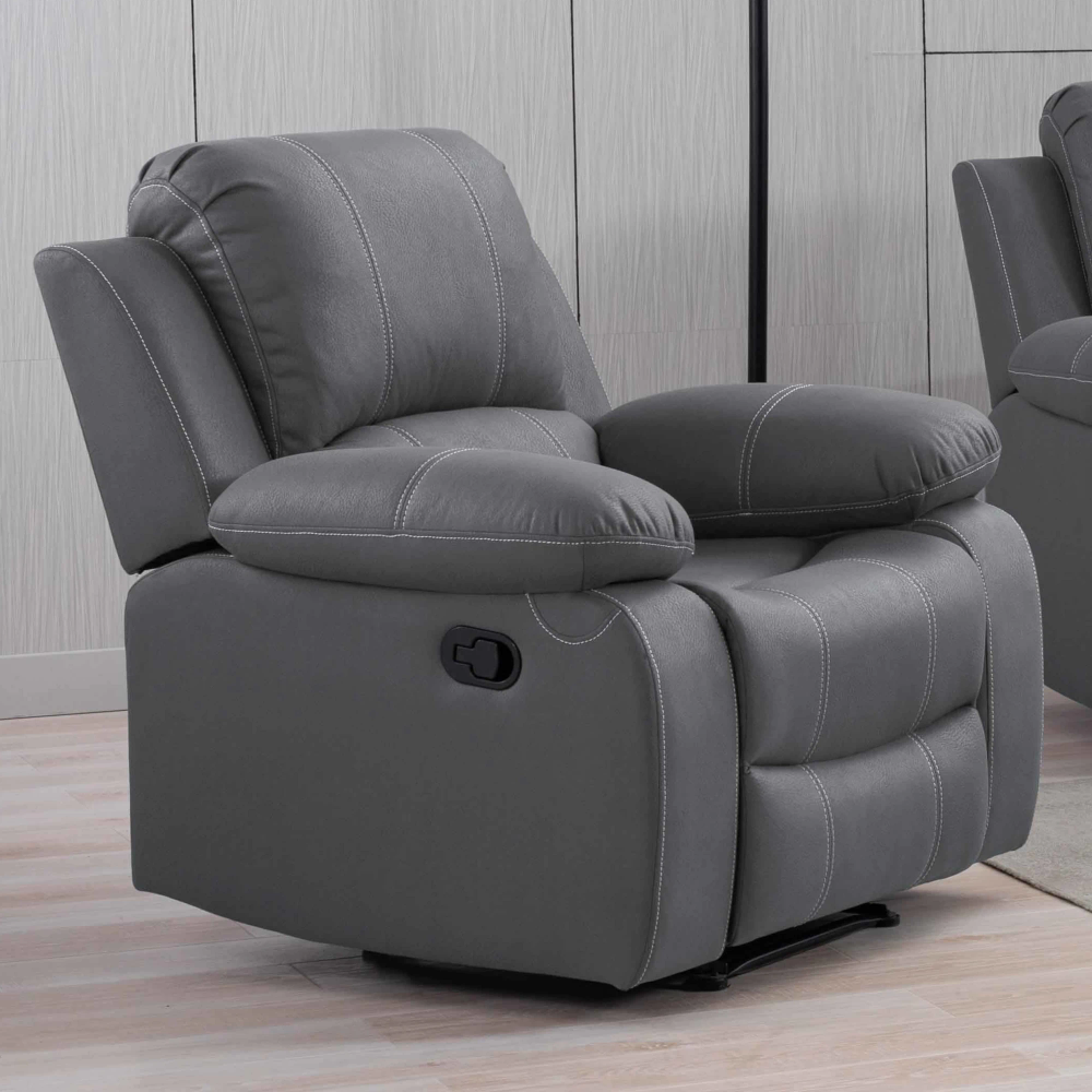 Brand New Grey Suede Recliner Chair – Seasonal Sale!