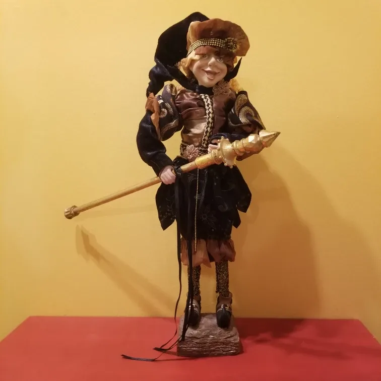 Vintage Jester Doll with Staff thumbnail
