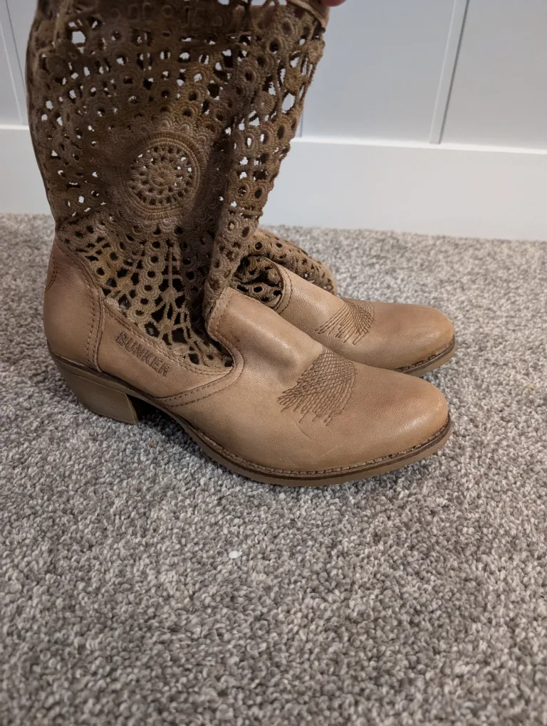 Bunker Leather Crochet Boots thumbnail