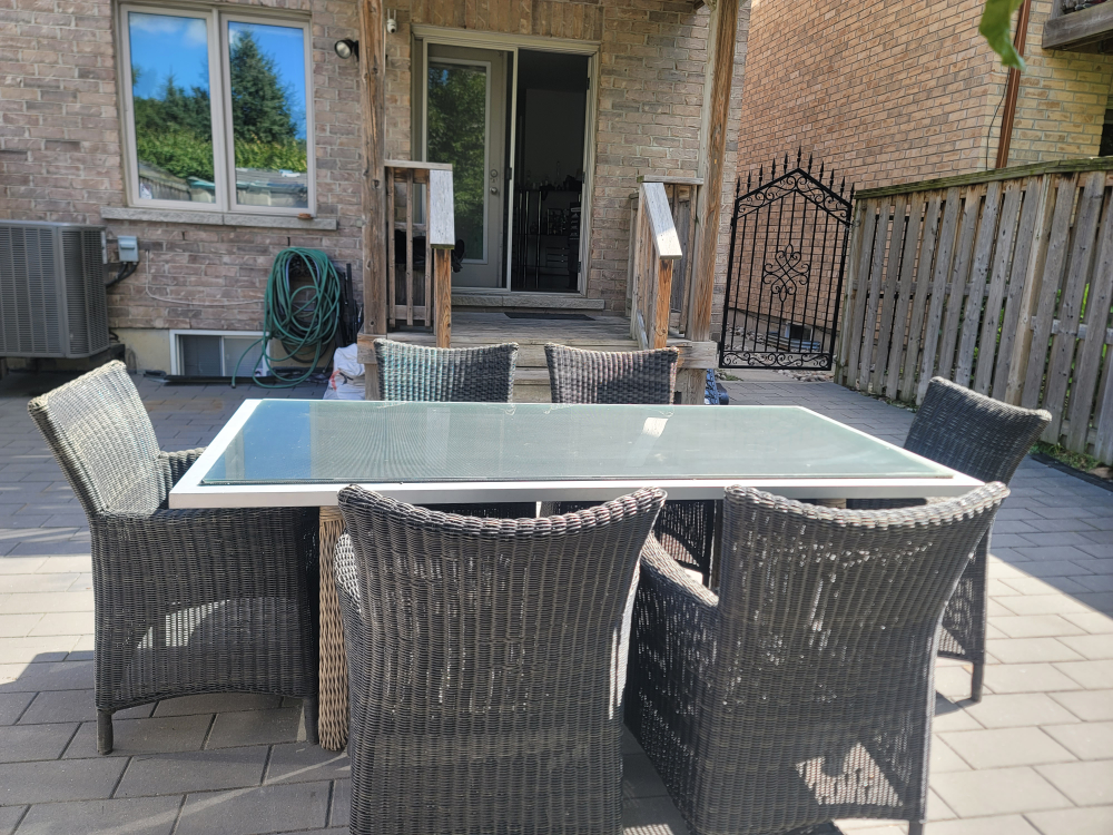 Outdoor Dining Set - Table with 6 Wicker Chairs - photo 4