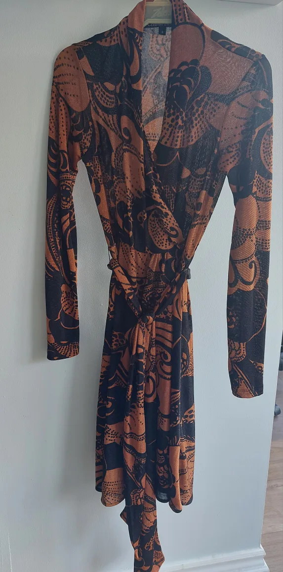 Charlie Brown Faux Wrap Dress - Size 8 thumbnail