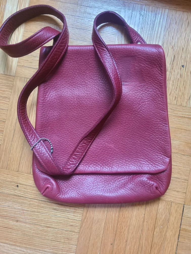 Roots Red Leather Crossbody Bag thumbnail