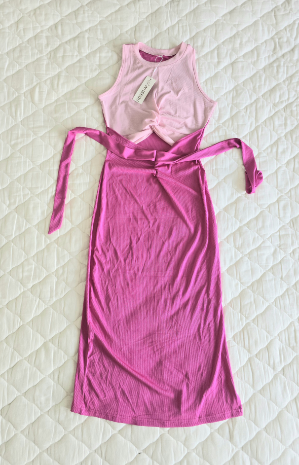 WNEEDU Pink Sleeveless Dress - Size Small - photo 2