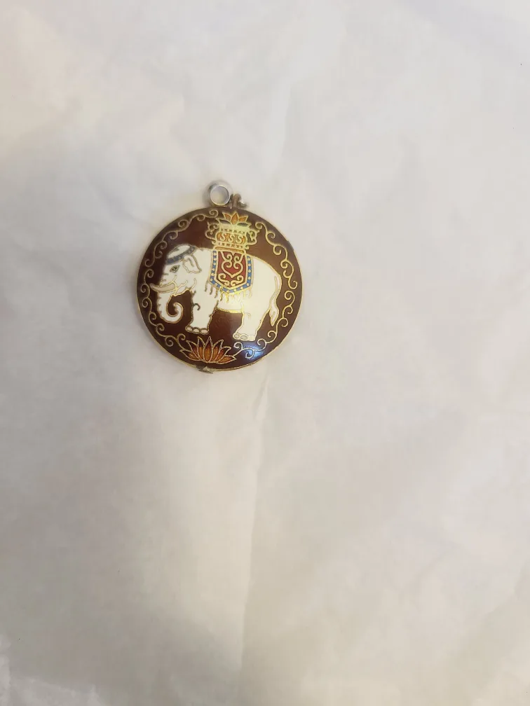 Vintage Cloisonne Elephant Pendant for Necklace thumbnail