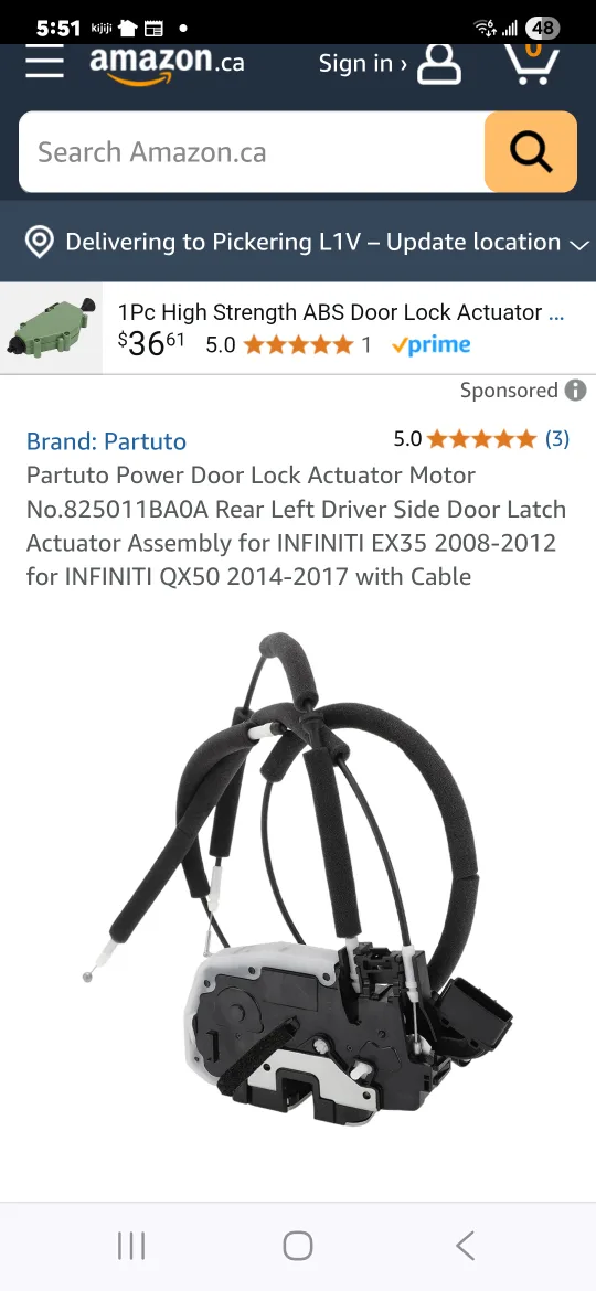 Partuto Door Lock Actuator for Infiniti EX35/QX50 image indicator(3)