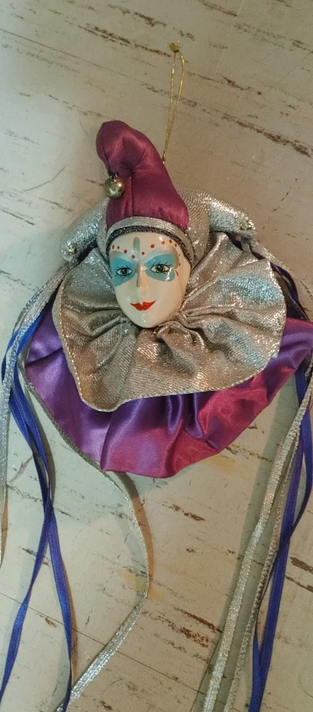 Jester Ornament - Purple & Silver thumbnail
