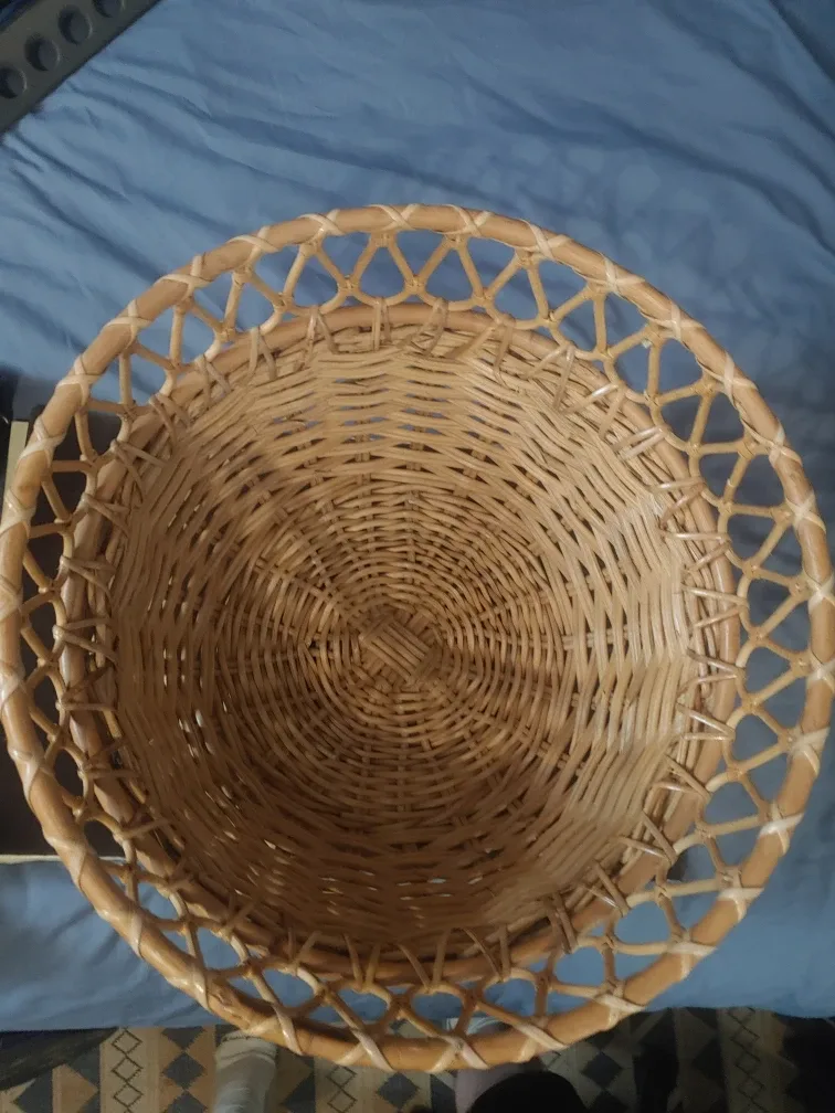 Wooden Round Wicker Basket thumbnail