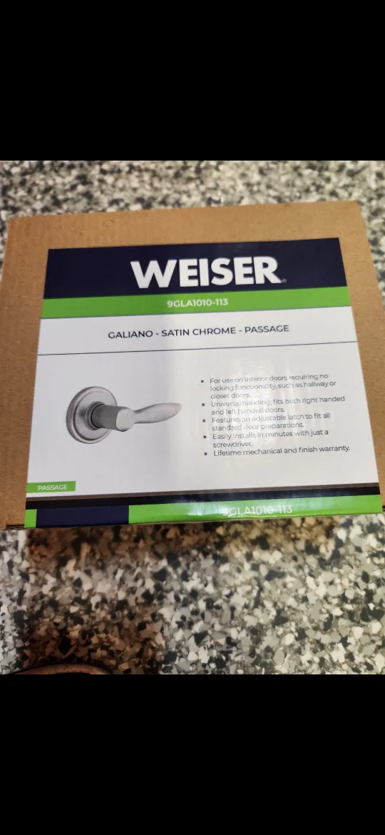 Weiser Galiano Satin Chrome Passage Door Handle thumbnail