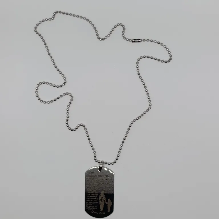 Personalized Dog Tag Necklace - To My Amazing Son thumbnail