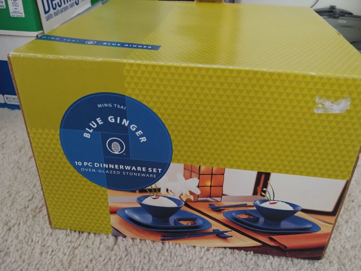 Ming Tsai Blue Ginger 10-Piece Dinnerware Set - New