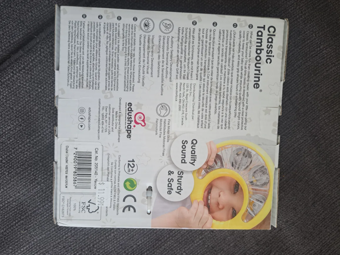 Edushape Classic Tambourine - New in Box! image indicator(2)