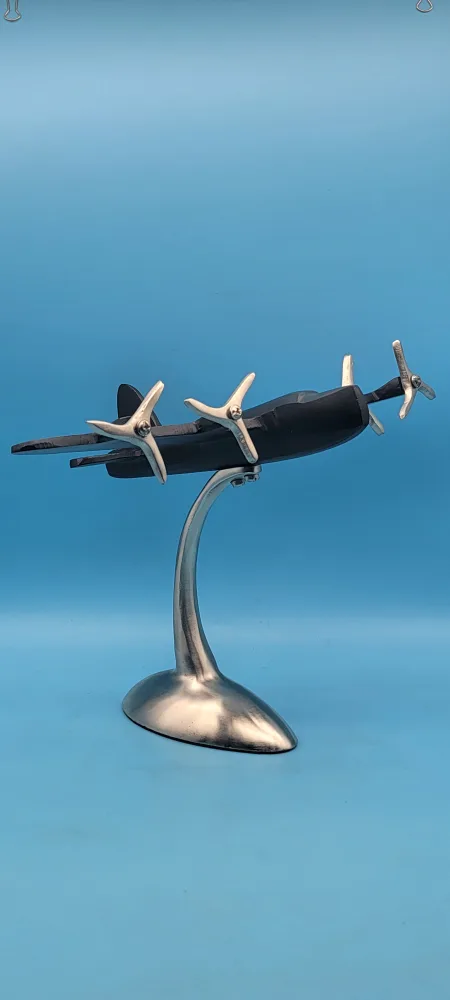 Vintage Airplane Model 14" Aluminum Black/ Metal image indicator(3)