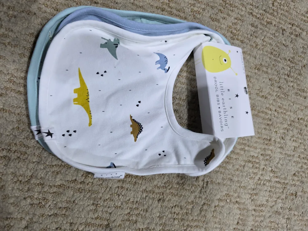 Little Earthling Drool Bibs - New with Tags 🧡 thumbnail